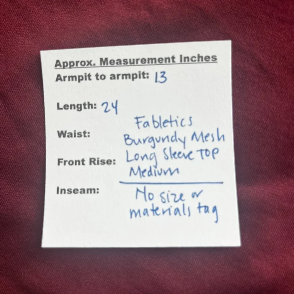 2/$30 Fabletics Burgundy Mesh Long Sleeve Top Medium